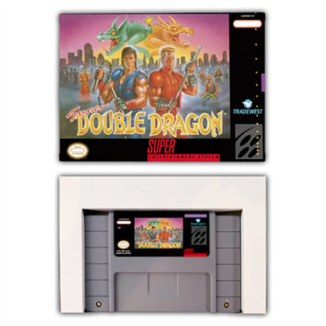 Action Game for Super Double Dragon- Game Cartridge with Box for